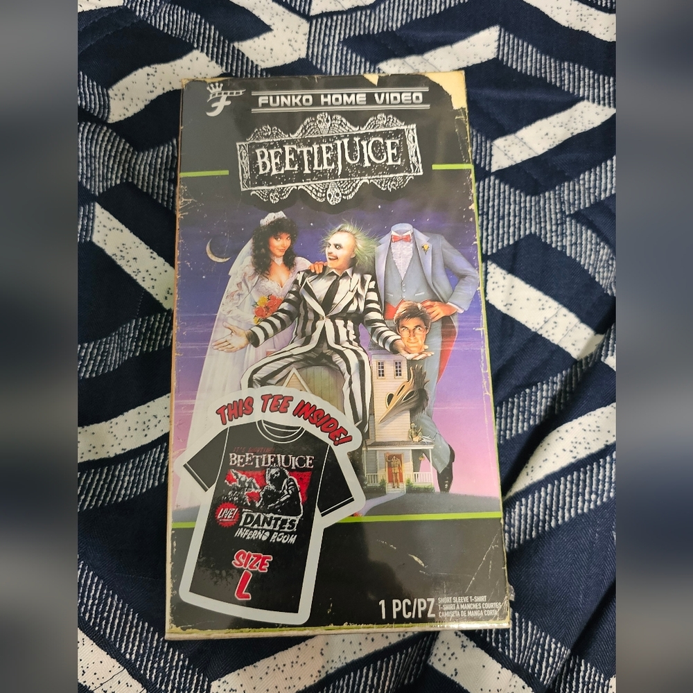 Beetlejuice Funko Home Video VHS Shirt LARGE